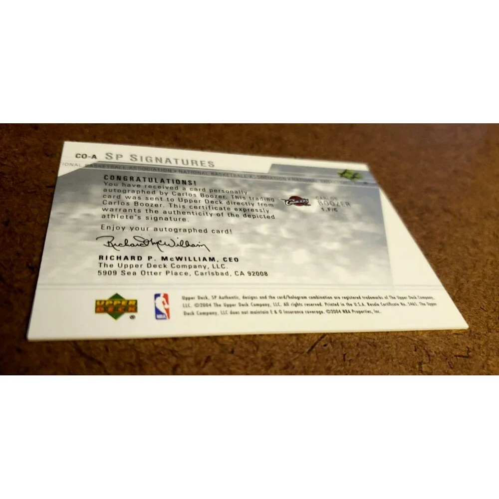 '03-04 UD SP Authentic SP SIGNATURES CARLOS BOOZER 1 F/C Auto ON-CARD CAVALIERS